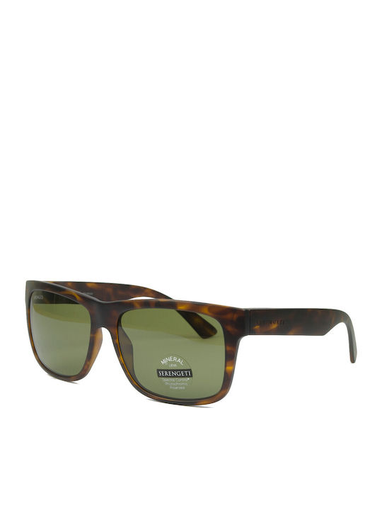 Serengeti Positano Men's Sunglasses with Brown Tartaruga Plastic Frame and Polarized Lens 8984