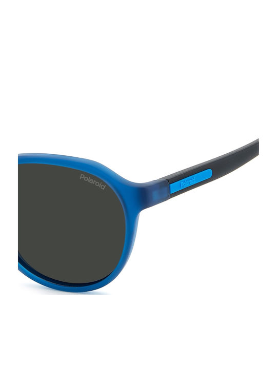 Polaroid Unisex Sunglasses with Blue Horn-Rimmed Frame and Grey Lenses PLD2170/S/X FLL/M9