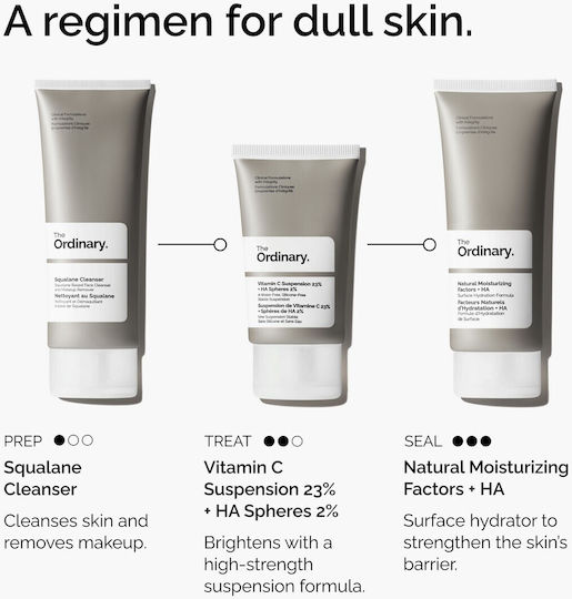 The Ordinary Vitamin C Suspension 23% + HA Spheres 2% 24ωρη Αναπλαστική Κρέμα Προσώπου με Βιταμίνη C & Πεπτίδια 30ml