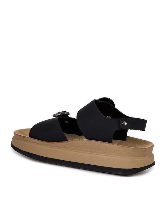 Junia Leather Women's Anatomic Sandals Black/Beige