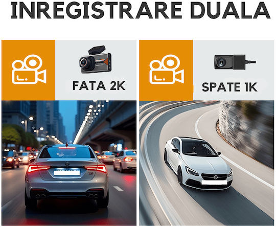 Taggo Taggo Autodigitale Videorekorder Für Auto 1440P Mit 3 Zoll Bildschirm WLAN GPS Und Rückfahrkamera