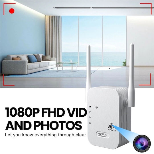 Cameră Ascunsă Amplificator Semnal Wireless Iuni Rp1 64gb Wi-fi Full Hd Vizualizare Live Pe Telefon