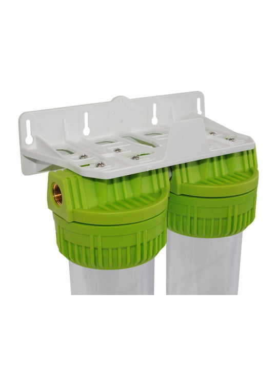 Double Central Water Filtration System Water Filter 10" Acqua Brevetti 3 Pieces 1" Flow