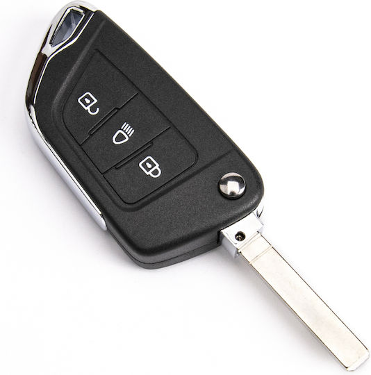 Autoschlüsselhülle mit Lama VA2 mit 3 Tasten für Citroen / Peugeot