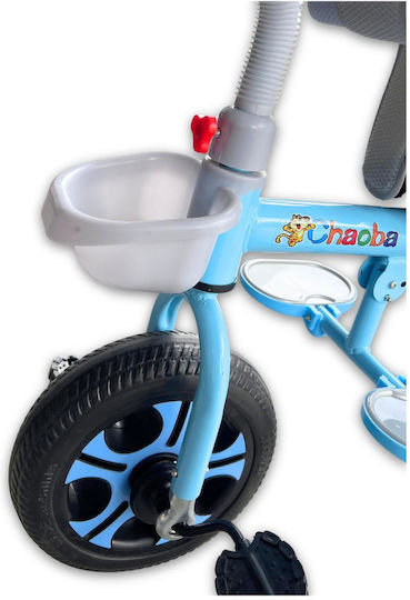 Tricycle Bicycle with Parental Handle for Ages 2-6 Light Blue