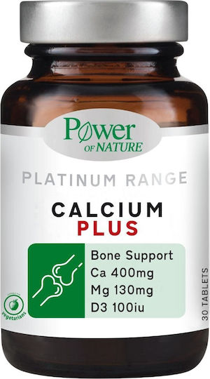 Power Of Nature Platinum Range Calcium Plus Κατάλληλο για Παιδιά με Βιταμίνη D3 Ca 400mg Mg 130mg & D3 100IU