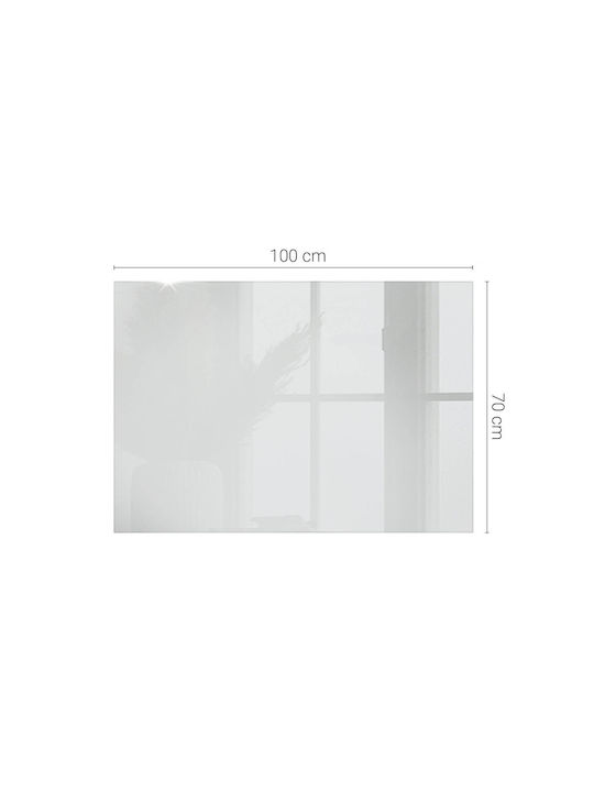 Tulup Правоъгълна Повърхност На Масата От Стъкло Бяла 100x70см 010010820050000019042