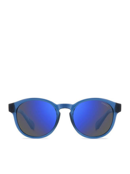 Polaroid Oval Kids Sunglasses with Polarized Mirror Lenses Transparent