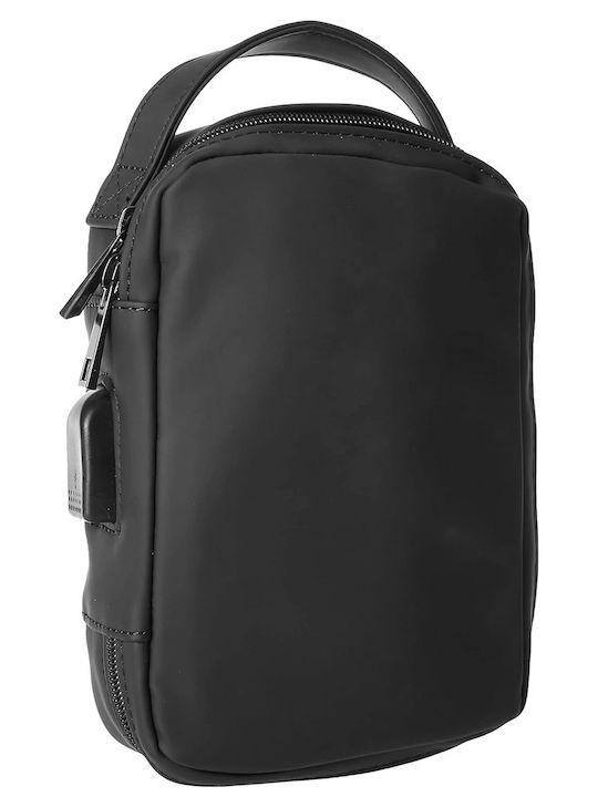 U.s Polo Usb Travel Bag Middle Stripe Model Black