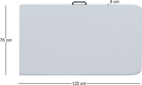 Masa Catering de Exterior Pliabilă cu Cadru Metalic Capri Alb Gheață 240x76x74cm