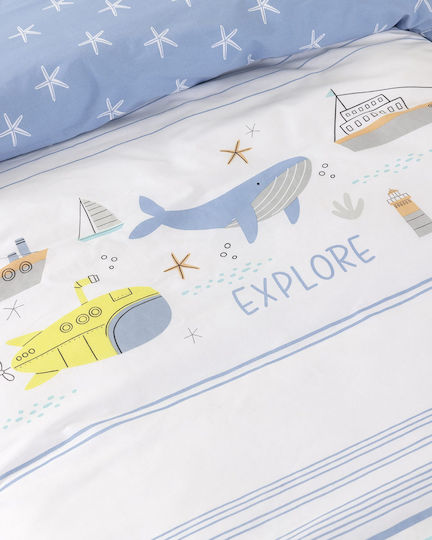 Nima Kids Sheets Semi Double Sea Light Blue 190x255cm