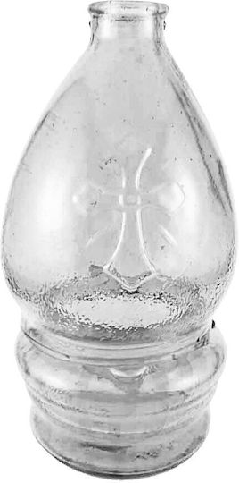 Glass Vigil Oil Lamp Candle Cup Holder Yellow 11x11x20cm Code 0443