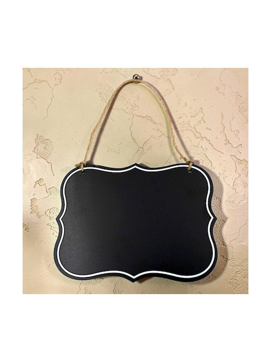 Hängende Wanddekoration Schwarz aus Holz 20x15cm