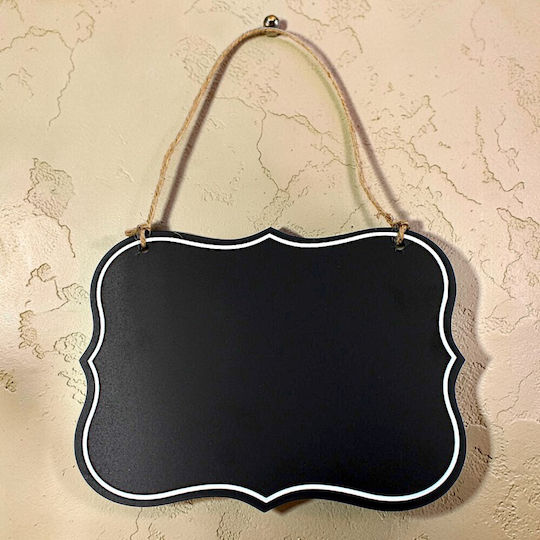 Hängende Wanddekoration Schwarz aus Holz 20x15cm
