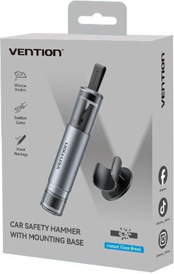 Vention Safety 2-in-1 Car Emergency Tool Glass Breaker + Seatbelt Cutter Kruh0