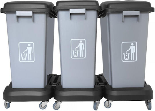 Limpio Coș De Gunoi Din Plastic Gri 60lt
