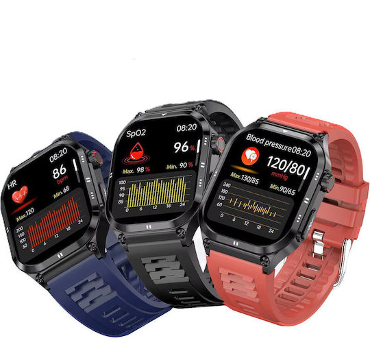 Smartwatch Et281 Πολλαπλών Δεικτών Υγείας Mαύρο Unitek