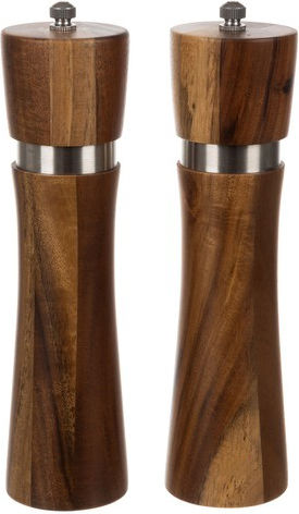 Set Râșnițe Manuale Condimente din Lemn Culoare Bej 5.5cm 2 Bucăți