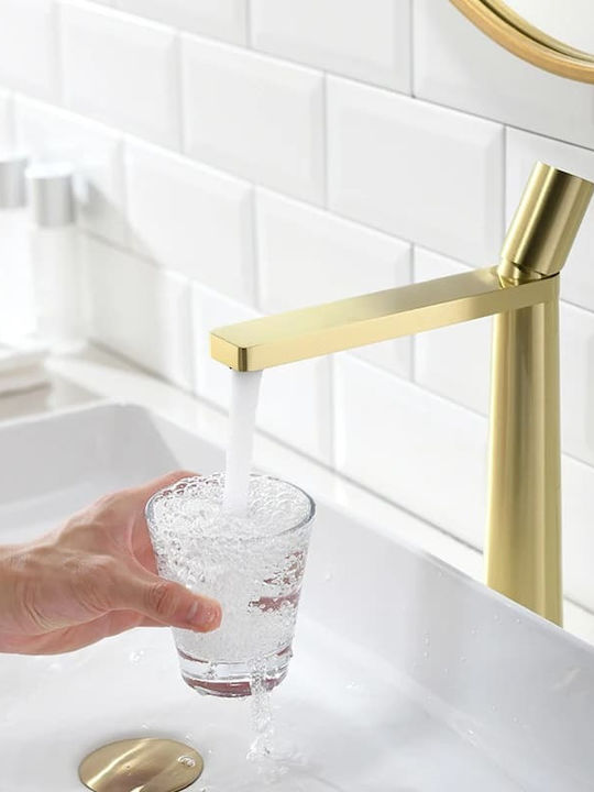 Mischung Waschbeckenarmatur Groß Gold