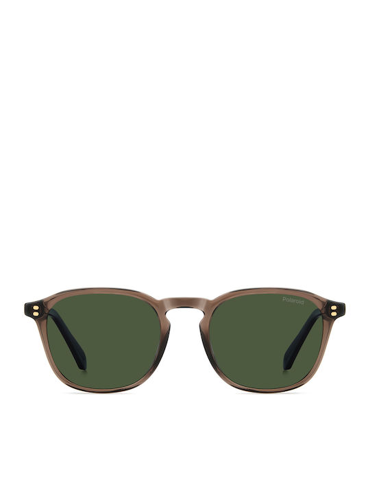 Polaroid Men's Sunglasses with Brown Metallic Frame and Green Polarized Lens PLD4203/S/X 09Q/UC