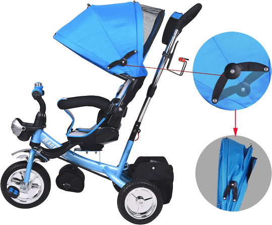 Spielwerk Multi Fun Triciclete Pentru Copii Cu Mâner Pentru Părinți 4 În 1 Pentru 10 Luni Albastru Deschis
