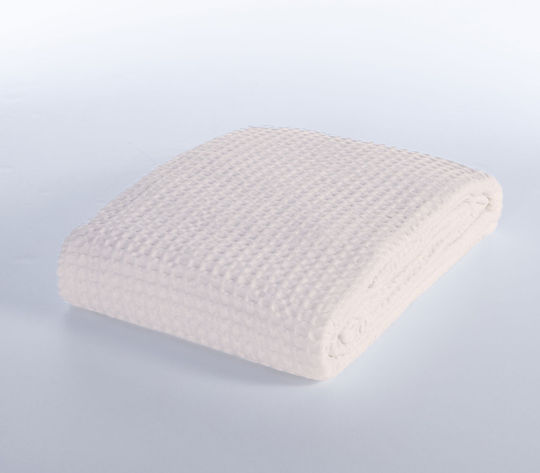 Nef-Nef Homeware New Golf Одеяло Пике Полу-двойно 180x240см Бяло