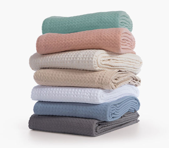 Nef-Nef Homeware New Golf Pique Blanket Double Bed 220x240cm Beige