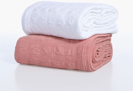 Nef-Nef Homeware Charisma Одеяло Пике Двойно 230x250см Бяло