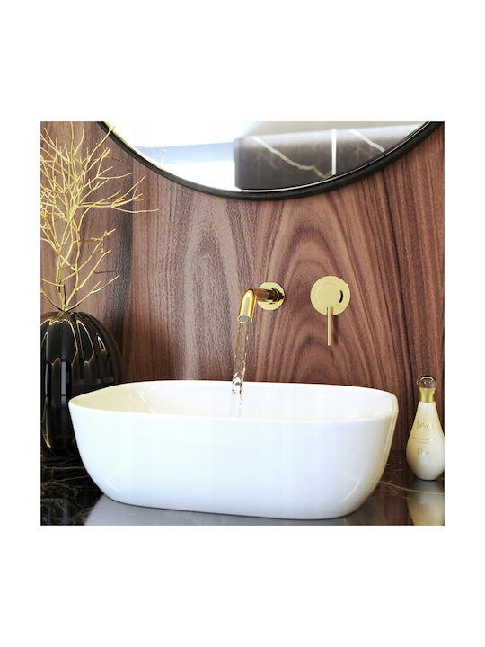 Granitan Granitan Eingebaute Wasserhähne Set für Waschbecken Gold