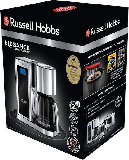 Russell Hobbs Elegance Programmable Filter Coffee Machine 1600W Silver