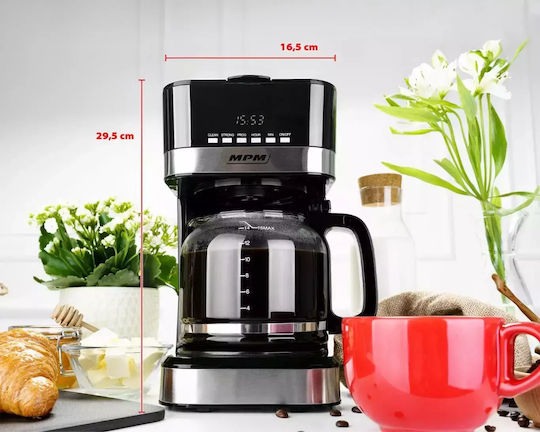 MPM Programmable Filter Coffee Machine 950W Black