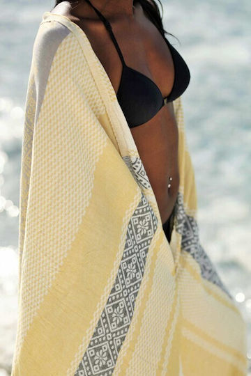 Aquablue Beach Towel Cotton with Fringes 180x90cm