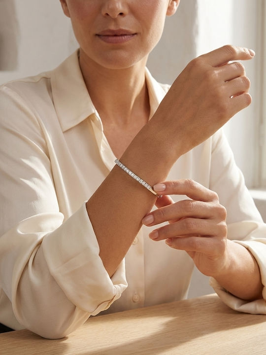 Women's Bracelet Handcuffs Made of 14K White Gold with Diamond 18cm