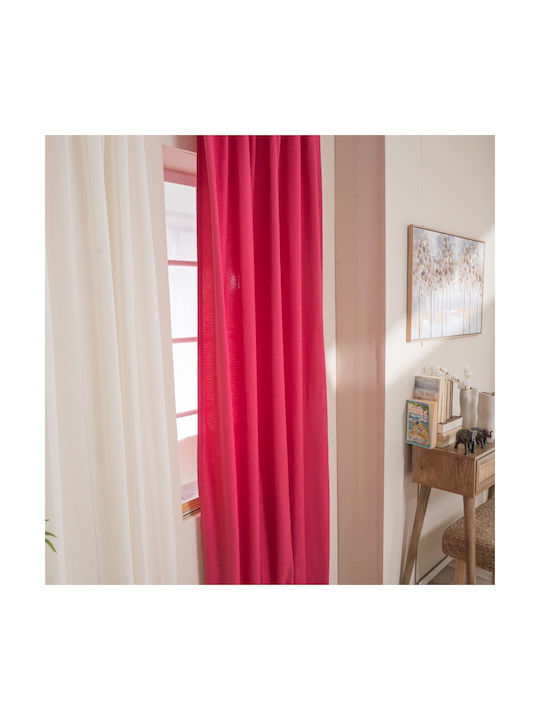 Teoran Alora Pink Curtain with Grommets 140x260cm
