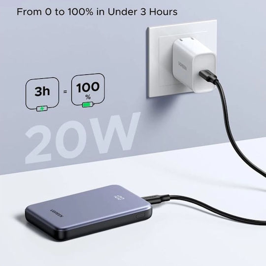 Ugreen PB507 Power Bank 10000mAh 22.5W με Θύρα USB-A και Θύρα USB-C Power Delivery Γκρι