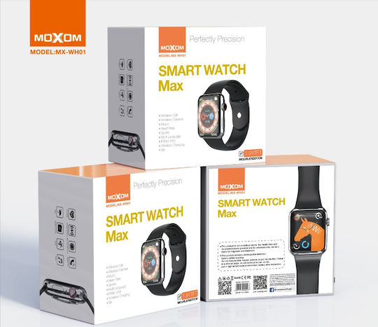 Moxom MX-WH01 Smartwatch με Παλμογράφο (Μαύρο)