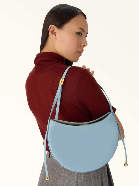 Leather Women's Light Blue Shoulder Bag