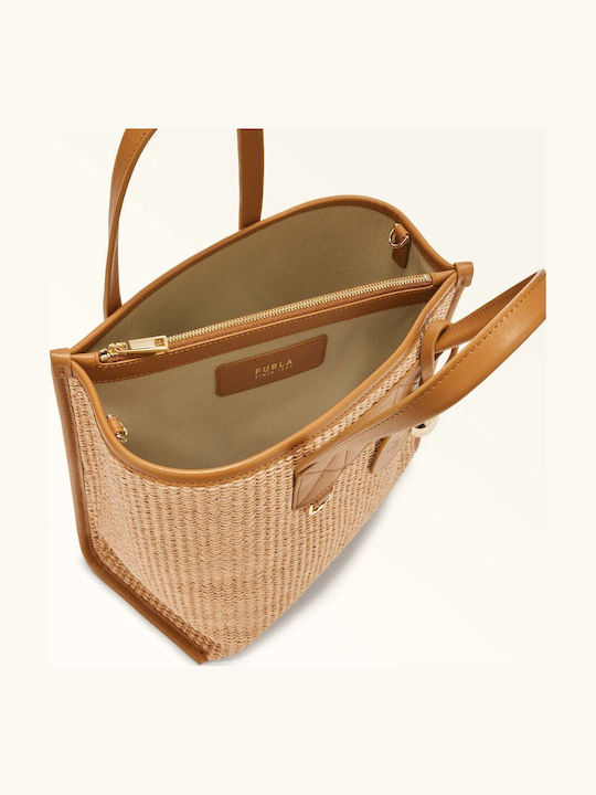 Fabric Women's Tote Handbag Beige