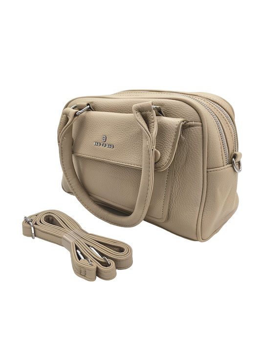 Stoff Damen Handtasche Schulter Beiges