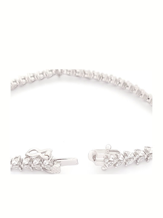 Damentaschenarmband aus Silber mit Zirkon 18cm