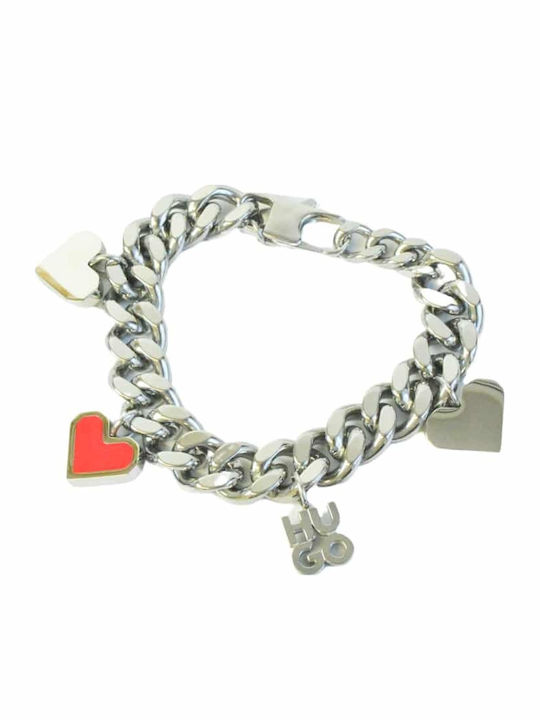 Boss Men's Chain Bracelet with Heart Design from Stainless Steel 21cm