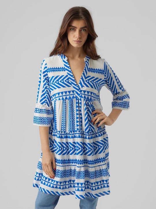 Rochii De Vară Pentru Femei Mini Rochie-Cămașă Denim Alb Imprimeu All Over Ibiza Skydiver