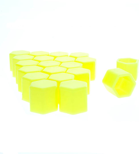 17 Mm Yellow Screw Caps 20 Pcs Set Installation Protection Wheels