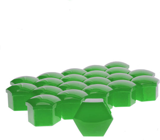 17 Mm Green Screw Caps 20 Pcs Set Installation Protective Wheels