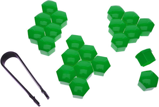 17 Mm Green Screw Caps 20 Pcs Set Installation Protective Wheels