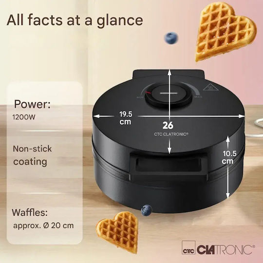 Clatronic Heinner Βαφλιέρα Für Herz Waffeln 1200W