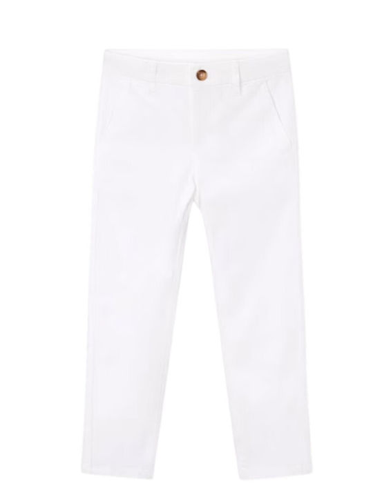 Kids Chino Fabric Trousers White