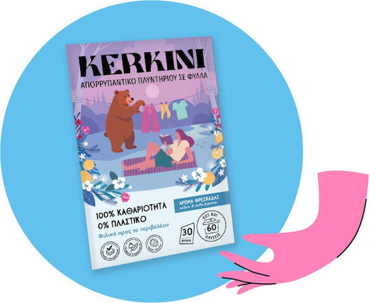Kerkini Laundry Detergent Sheets Fresh Scent 60 Washes