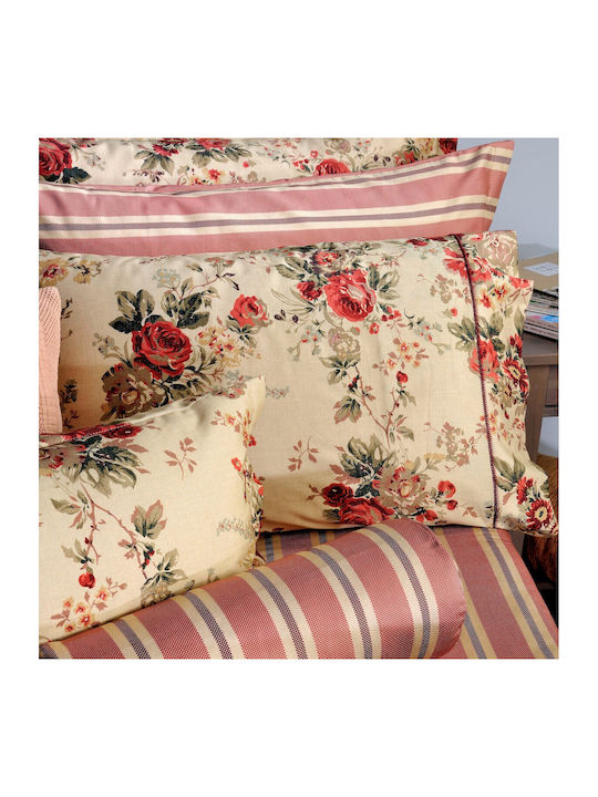 Down Town Home Παπλωματοθήκη Βαμβακερή Μονή 175x245 Antique Flower