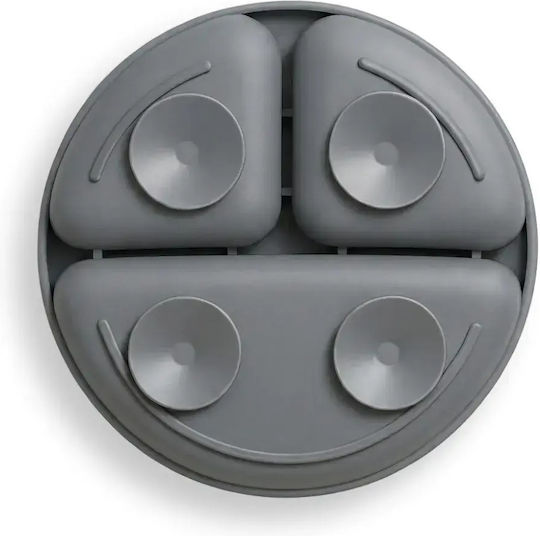 Bocioland Children's Food Plate Made of Gray Silicone